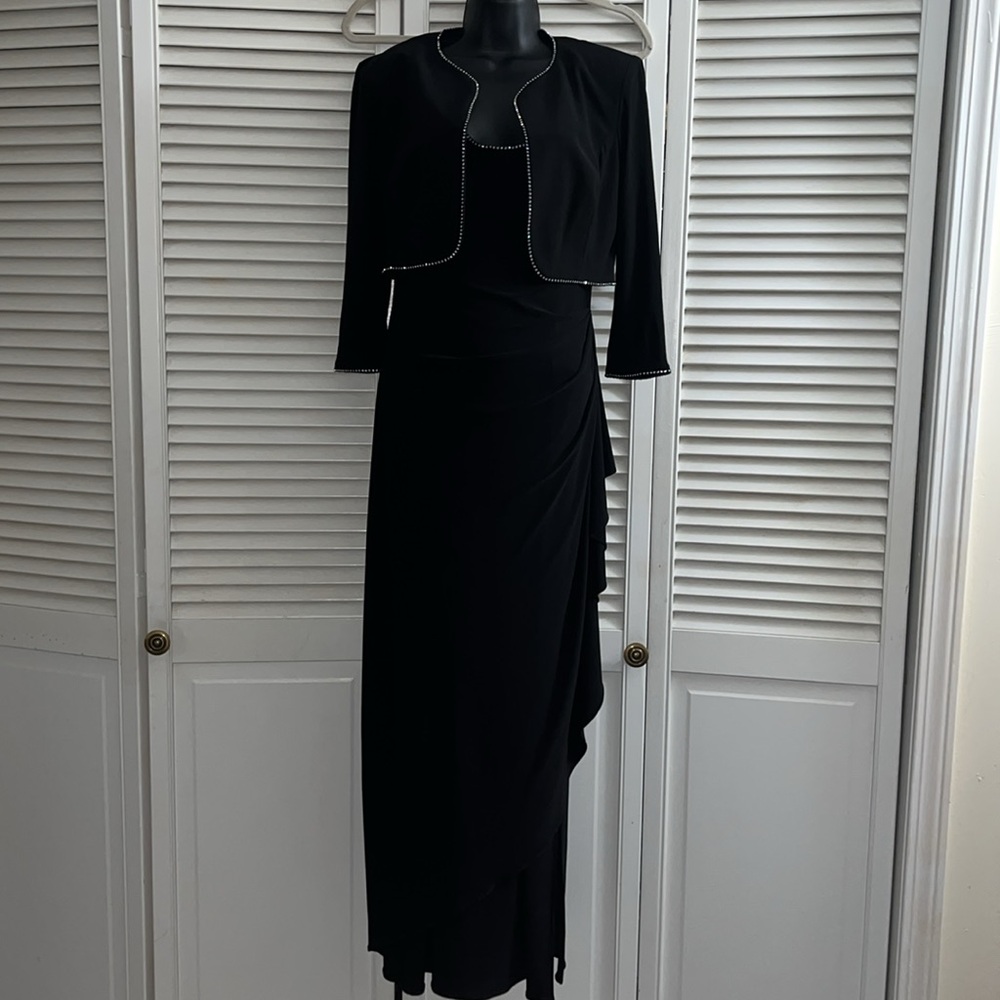 NWOT Alex Evenings rhinestone maxi dress & shawl